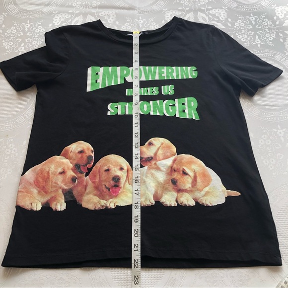 Zara Women’s Size S Black T-Shirt Short Sleeves Empowering Makes Us Stronger Tee - Picture 13 of 16